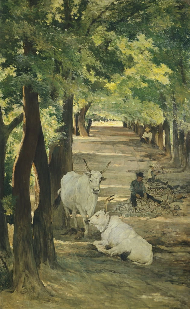 Viale con buoi e spaccapietre